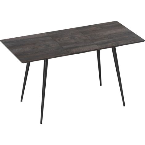 Table extensible pour 6-8 personnes - Table Ă manger de cuisine extensible avec pieds en acier massif - 160x75x77cm - Gris (1/5)