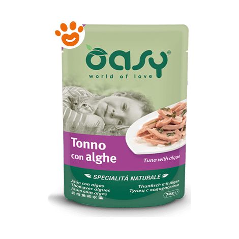 Oasy Cat Natury Soft Jelly Tonnetto con Alghe - Bustina 70 Gr - Cibo Umido Gatti