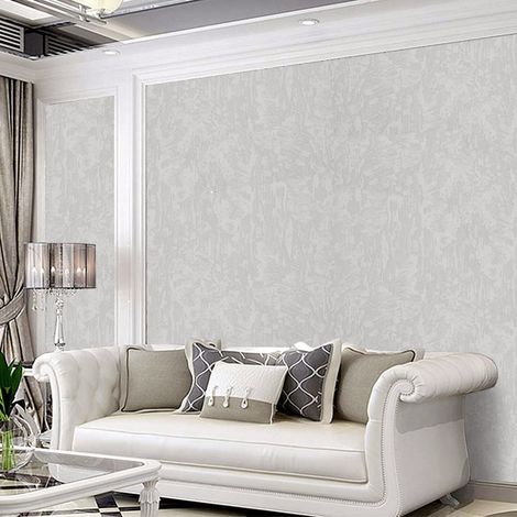 Plain Grey Non-Woven Embossed Wallpaper (1/5)