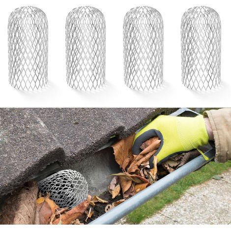 4 Pack Gutter Guards Mesh Aluminum Covers Down Pipe Protectors Expandable Leaf Strainer Keeps Gutter Clear of blockages from Leaves, Moss, Muck, Mud, and Other Debris (1/5)