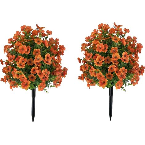 Künstliche Pflanzen, realistisches Design, für den Innen- und Außenbereich, Orange (1/2)