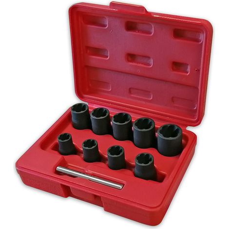 Extracteurs ecrous et vis - jeu de douilles a chocs 3/8 - 10 pcs (1/2)