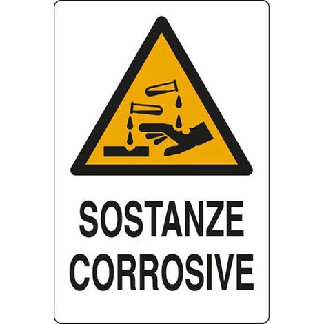 Cartello Sostanze Corrosive 20X 30 Alluminio (1/2)