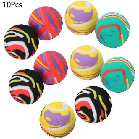 Balle colorée pour chat, lot de 10, non toxique, accessoire de jeu pour animaux. (1/5)