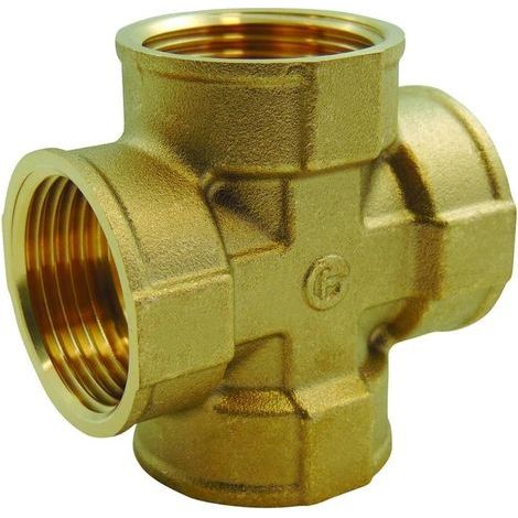 1/2" Brass Female Cross Screw Fitting for Plumbing, Gas, and Water (1/2)