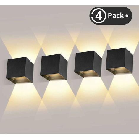 Stück LED-Wandleuchte für den Außenbereich, 12 W, Innenwandleuchte, 3000 K warmweiß, wasserdichtes Design IP65 – Schwarz (1/5)