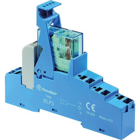 Interface 2RT 10A 24V DC sensible étrier plastique bornes Push-in FINDER 48P870240050SPA