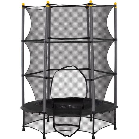 Trampolino per bambini Ø 140 cm con rete di sicurezza nero MODENUIT (1/5)