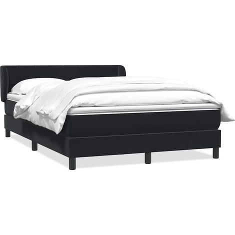 Maison Exclusive - Giroletto a Molle con Materasso Nero 160x210 cm in Velluto