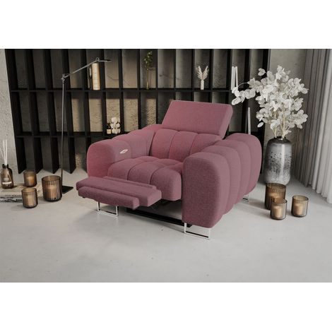 Sessel mit Relaxfunktion BASTIEN RELAX in Stoff Aragon Bordeaux