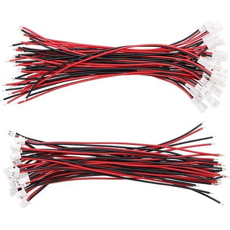 25 Paires 1.25mm Connecteur 2 Broches Mâle Et Femelle Connecteur Plug avec Câble 10cm, 2 Pin Adaptateur de Connecteur Mâle et Femelle (1/5)