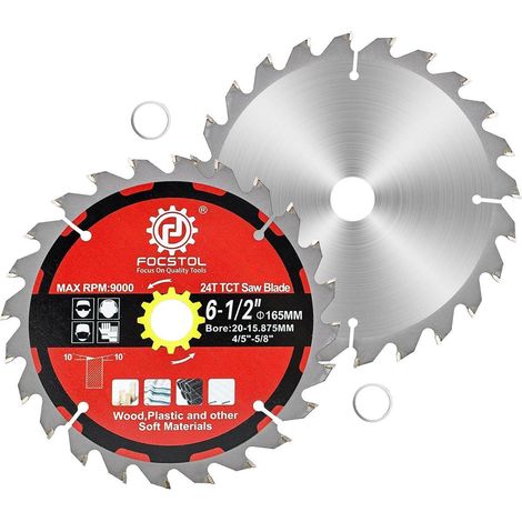 Kreissägeblatt Sperrholz Spanplatten Kunststoffe 24 Zähne 165mm 24T 2 (1/5)
