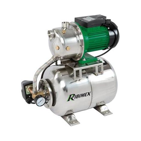 Ribimex – Pompe de surpresseur 50 litres – Débit max 3 bars – Cuve inox – Pression de déclenchement 1,4 bar – 970W pour usage intensif (1/2)