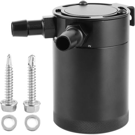 Bidon de Récupération D'huile, Bidon de Récupération D'huile à 2 Ports Réservoir de Réservoir à Chicanes en Alliage D'aluminium de 500 Ml Accessoire Universel pour Bidon de Récupération D'huile Réserv (1/5)