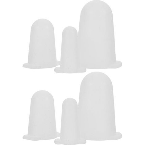 Lot de 6 manchons en silicone pour douilles à pâtisserie - Protections pratiques pour les douilles à pâtisserie-4.50X2.80X2.80CM-White (1/4)