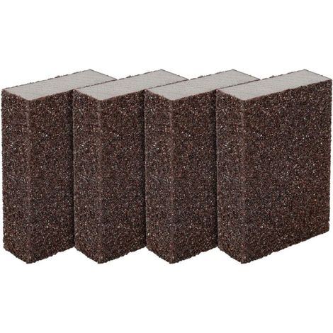 Ulisem Set de 4 éponges/blocs de ponçage pour surfaces humides et sèches, ponçage grossier (grain 80 à 100). (1/4)