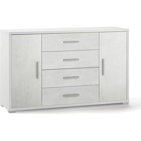 mobile 2 ante 4 cassetti bianco, 137x84x41 cm