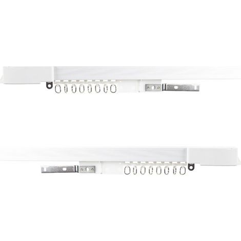 Tringle à rideaux - PNI - PT9234S - Longueur 4 m - Acier inoxydable - Semi-ouverture (1/4)