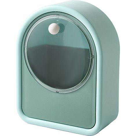 Boîte De Rangement Pour Coton Cosmétique - Support Mural À Rabat Transparent - Organisateur Pour Cotons-Tiges Et Démaquillants - 1 Pièce (1/5)