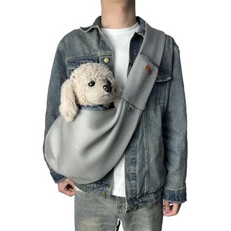 Sac de transport pour animaux - Phoesky - Bandoulière - Portable - Voyage en plein air - Gris clair - Pour chien et chat (1/5)