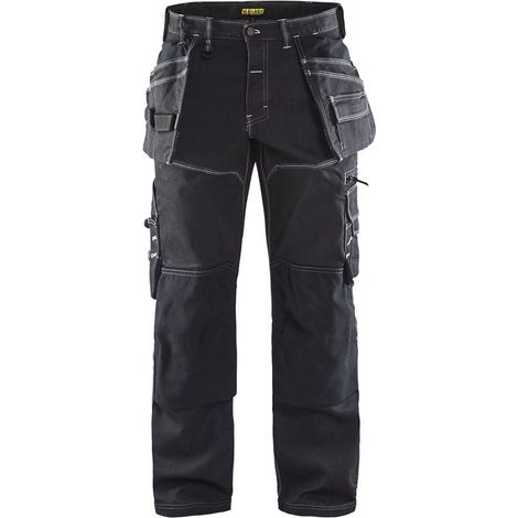 Pantaloni da lavoro artigiano Blaklader X1900 elasticizzato ginocchia preformate Nero 54