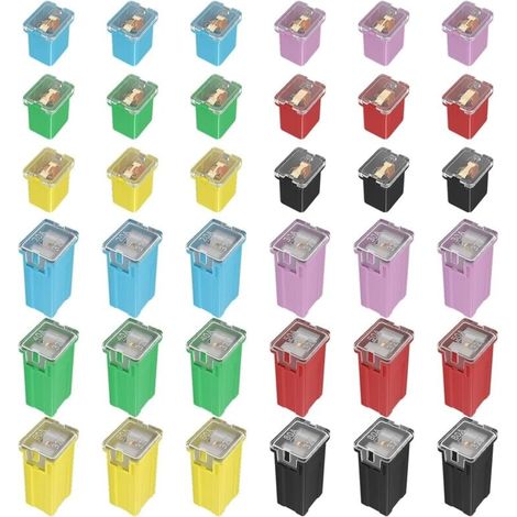 36 fusibles automobiles standard et indépendants (20A, 30A, 40A, 50A, 60A, 80A) pour les fourgonnettes, berlines et SUV Ford, Chevrolet, GM, Nissan et Toyota. (1/4)