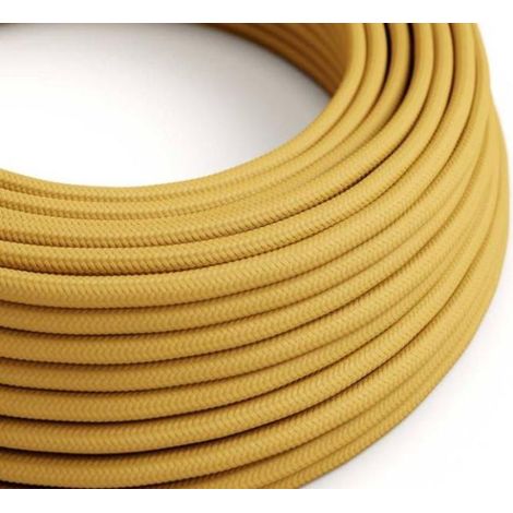 Cavo tessile al metro creative-cables effetto seta giallo senape lucido rm25 2x0,75mm - xz2rm25 (1/4)
