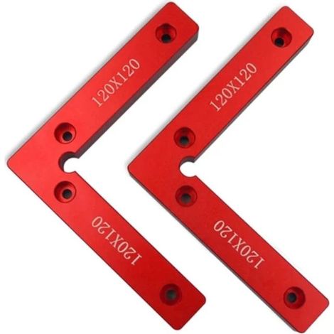 2 pièces aluminium 90 degrés de positionnement de précision L carrés bloc positionnement règle - 120mm (1/4)