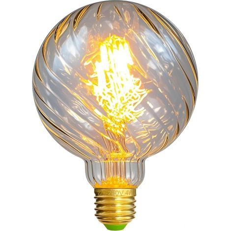 E27 4W 2700K G95 Swirl Clear Decorative LED Filament Bulb for Home or Restaurant (1/5)