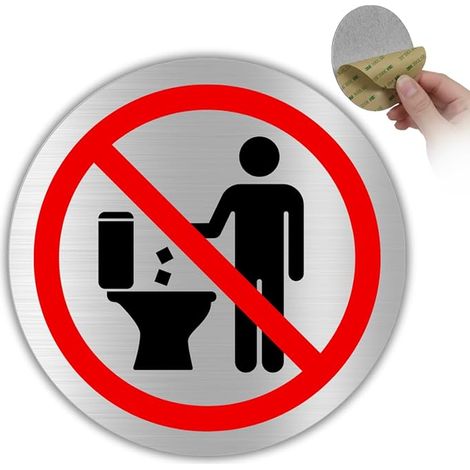 Sign Ne Nothing Jeter dans les WC - Ø 100 mm - Aluminium - Bowl (1/5)