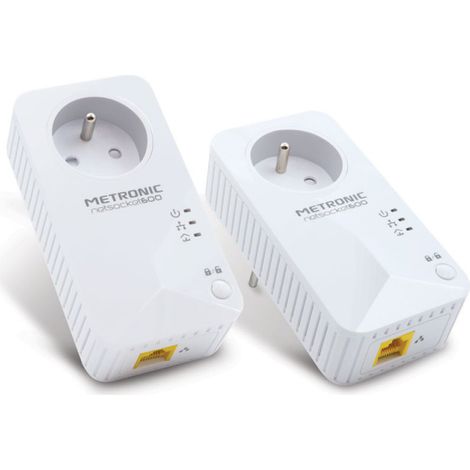 Prise CPL netsocket Duo 600 avec prise gigogne