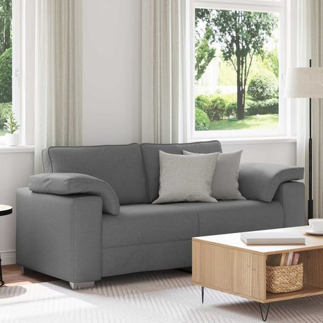 Canapé 2 places en tissu gris foncé, design respirant, 180 x 77 x 82 cm - PANGIVO (1/5)