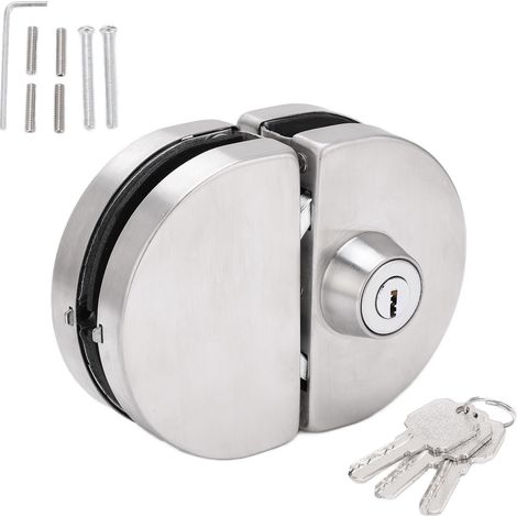 Ortviai Verrou de porte en verre sans cadre pour bureau et maison - Sécurité élevée, installation facile (Type double, modèle 101)