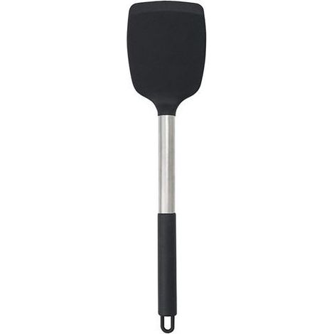 Spatule en silicone - Spatule - Ustensile de cuisine - Spatule en silicone noir - Spatule de cuisine noire - Matière : Silicone - Noir (1/4)