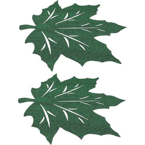 Sets de table en forme de feuille, motif Thanksgiving, lot de 2, pour décoration de table lors de réunions de famille, en matériau non tissé vert.