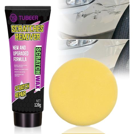 Crema Lucidante Universale per Auto da 120g, Lucido per Auto Cancella Micro Graffi, Pasta Lucidante per Carrozzeria, Applicazione Manuale con Spugna Lucidante, per la Manutenzione della Carrozzeria (1/5)