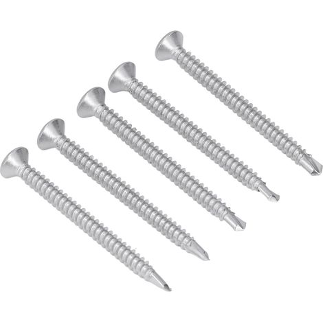 Vis à bois autoforeuses 200 pièces, tête fraisée cruciforme, inox 410, longueur 50 mm, filetage M4.8-16. (1/5)