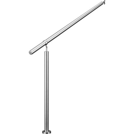 AICA Barandillas de acero inoxidable para escaleras, entrada, Ángulo de montaje ajustable, uso interior y exterior, Plateado, 100x95 cm