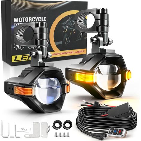 Feux Additionnels Moto 80W 36000LM Phare Antibrouillard Moto (1/5)