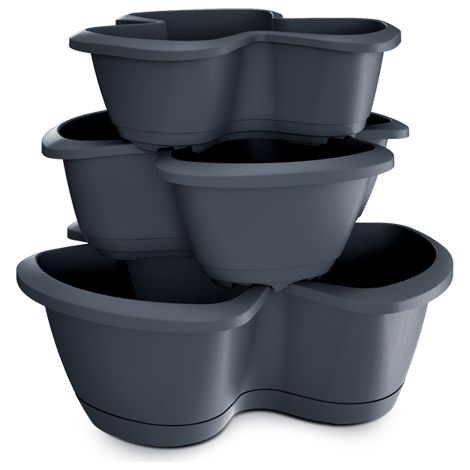 Prosperplast Blumentopf RESPANA TRIO Anthrazit 47 cm (1/3)