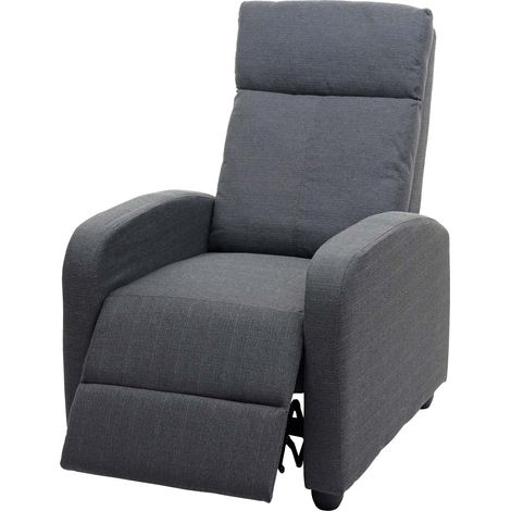 Poltrona relax reclinabile TV HHG-461 design moderno 102x67x90cm tessuto grigio