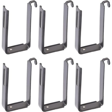 Lot de 6 crochets réglables en fer résistants aux intempéries pour lumières extérieures, supports muraux robustes, crochets de suspension antirouille (1/5)
