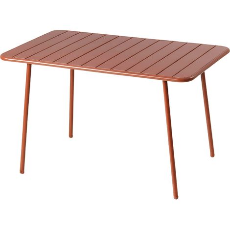 Mesa de jardín de 4 a 6 asientos, 120 cm de terracota BERGAME