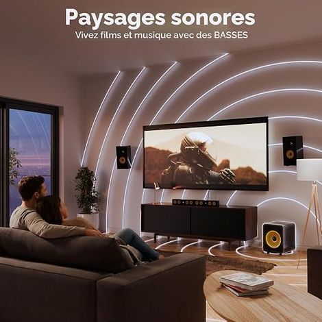 Câble Subwoofer 15m - Coaxial RCA Cinch - pour Subwoofers, Récepteurs AV, Amplificateurs Hi-Fi, Systèmes Barres de son, haut-Parleurs Actifs Nylon noir (1/3)