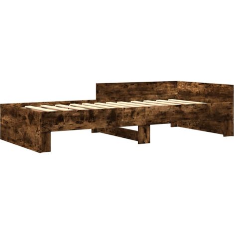 Cadre de lit sans matelas chêne fumé 100x200 cm bois ingénierie vidaXL
