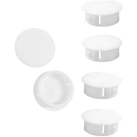 Pair 10 Pièces 35mm Bouchons en Plastique Rond, Cache Trou Meuble, Blanc, Bouchon de Trou de Percage pour Verrouillage Trou Meubles (1/5)