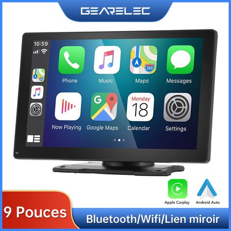 Autoradio 9 Pouces avec CarPlay Android Auto WiFi Bluetooth USB Lien Miroir
