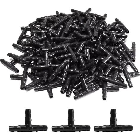 (50 pièces) Raccords pour système d'irrigation de jardin, jonction en T à embouchure plate 4/7, accessoires d'arrosage goutte à goutte pour l'horticulture (1/4)