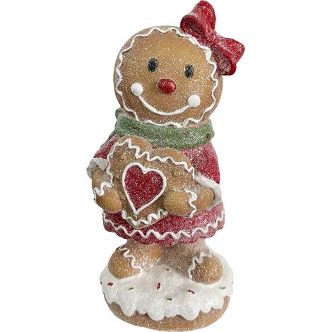 Statue de Bonhomme en d'Épice Petite Sculpture de Noël Figurine Ornement en Forme de Bonhomme en Résine pour Vitrine Bureau Appui de Fenêtre Cheminée Étagère (1/5)