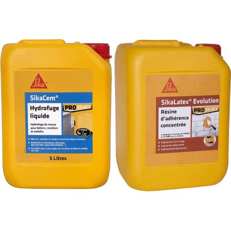 SIKA Masonry Pack - SikaCem Liquid Water Repellent 5L - SikaLatex EVOLUTION Bonding Resin 5L